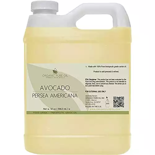 Avocado Oil - 100% Pure, Refined, Filtered, Non-GMO, Vegan, Fair Trade, Unscented, Bulk Carrier - 32 OZ
