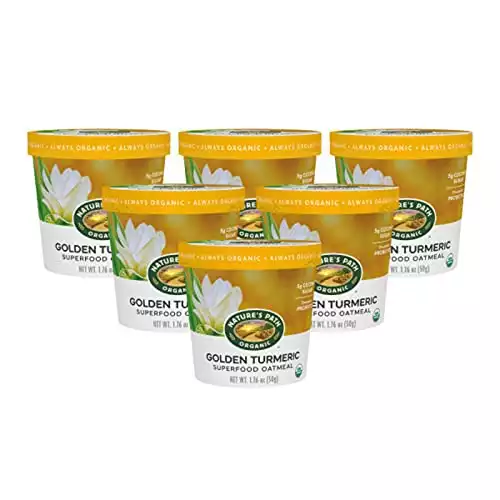 Nature's Path Organic Superfood Oatmeal Cup, Golden Turmeric, 1.76 Ounce (Pack of 6), With Probiotics